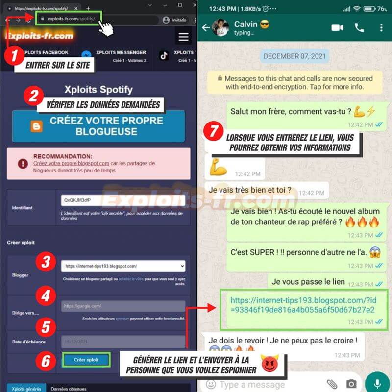 étapes pour pirater Spotify 1 à 7
