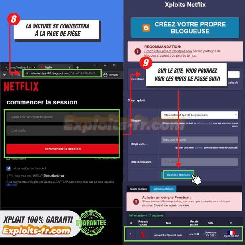 étapes pour pirater netflix 8 et 9